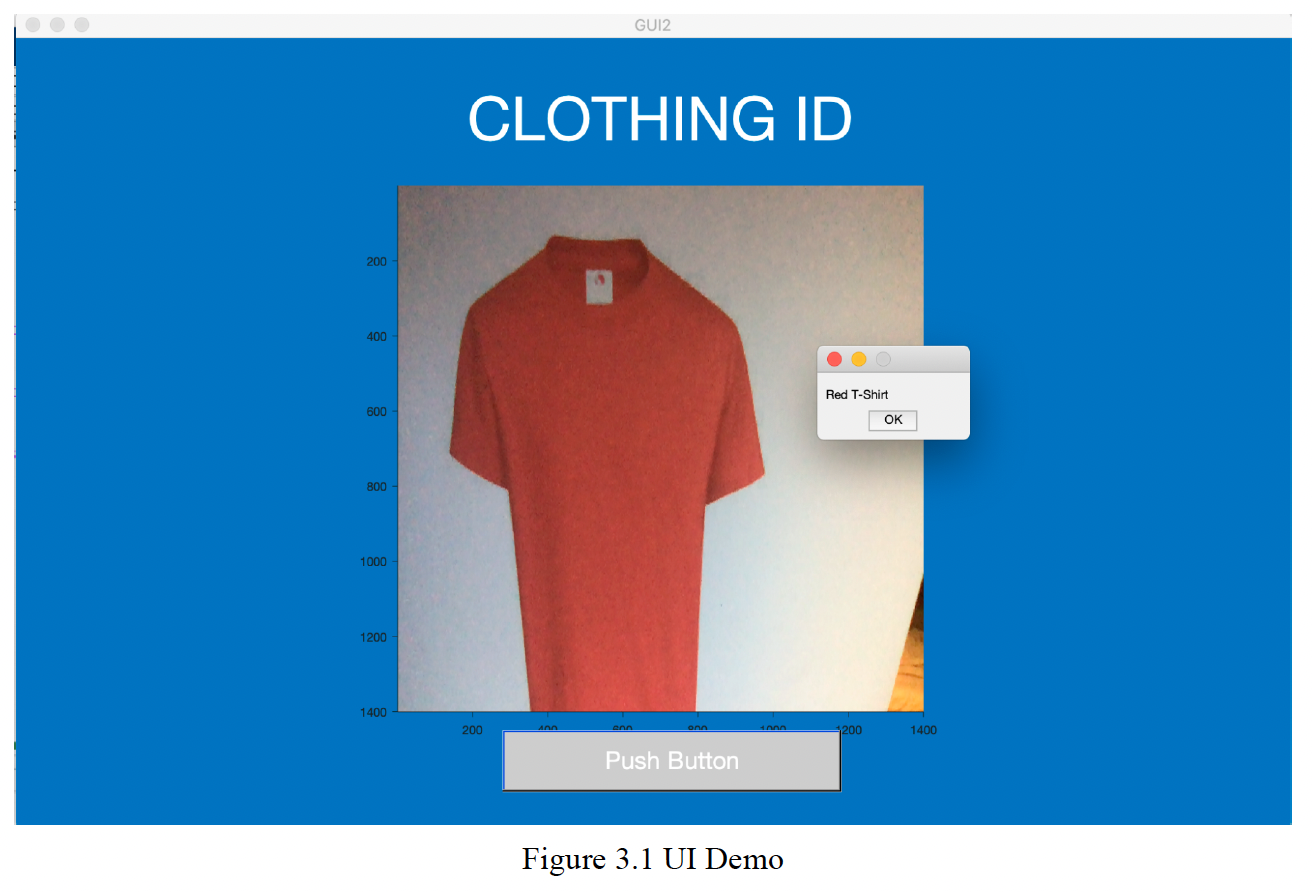 Clothing Identification App UI demo