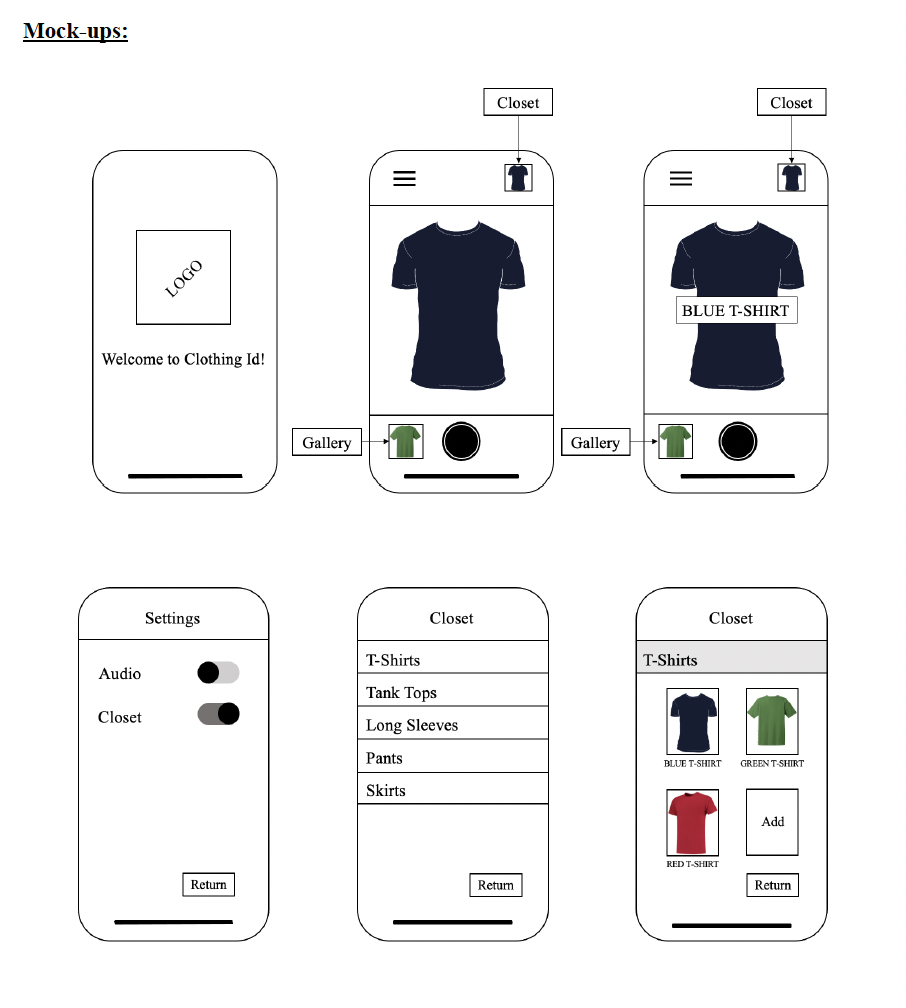 App mock-ups